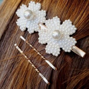 ✨FLOWER Pearl Hair Pin Set